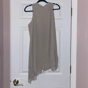 High neck fringe mini/midi dress